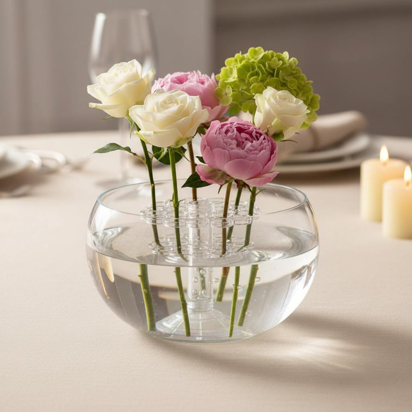 Home Decor Vase With Flowers - Supporto per Steli di Fiori a