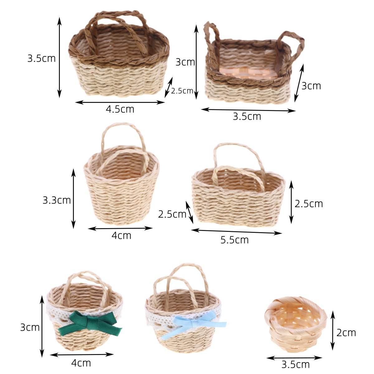 Rattan Plant Basket - 1Pc Casa delle bambole intrecciata a