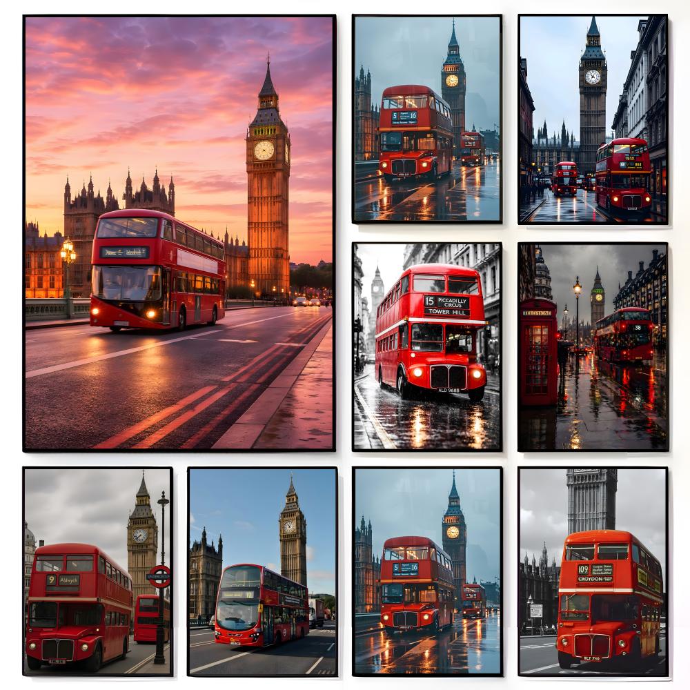 Home Decor London - Poster Scena di Viaggio Londra Autobus