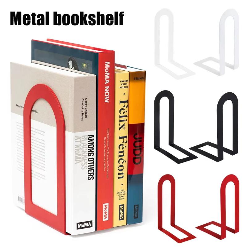 Aesthetic Bookend - 1 paio di reggilibri in ferro