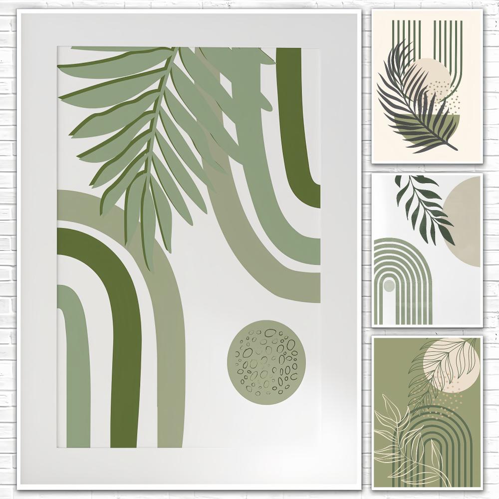 Home Decor Japandi Style - Poster da Parete HD Verde Salvia,