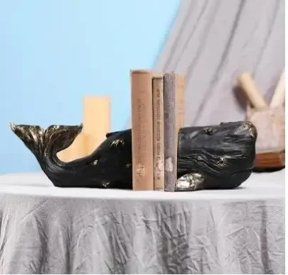 Aesthetic Bookend - Fermalibri a Forma di Balena Placcati