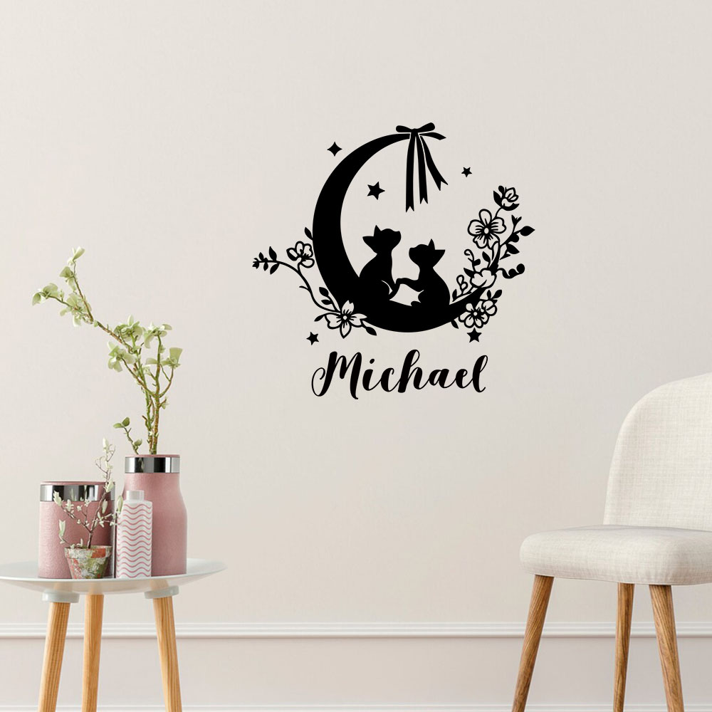 Home Decor Cat - 1PC Adesivi murali personalizzati con testo