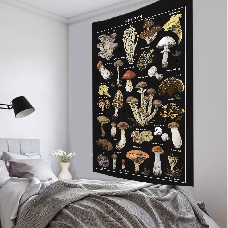 Home Decor Examples - Fungo nero esempio immagine arazzo appeso