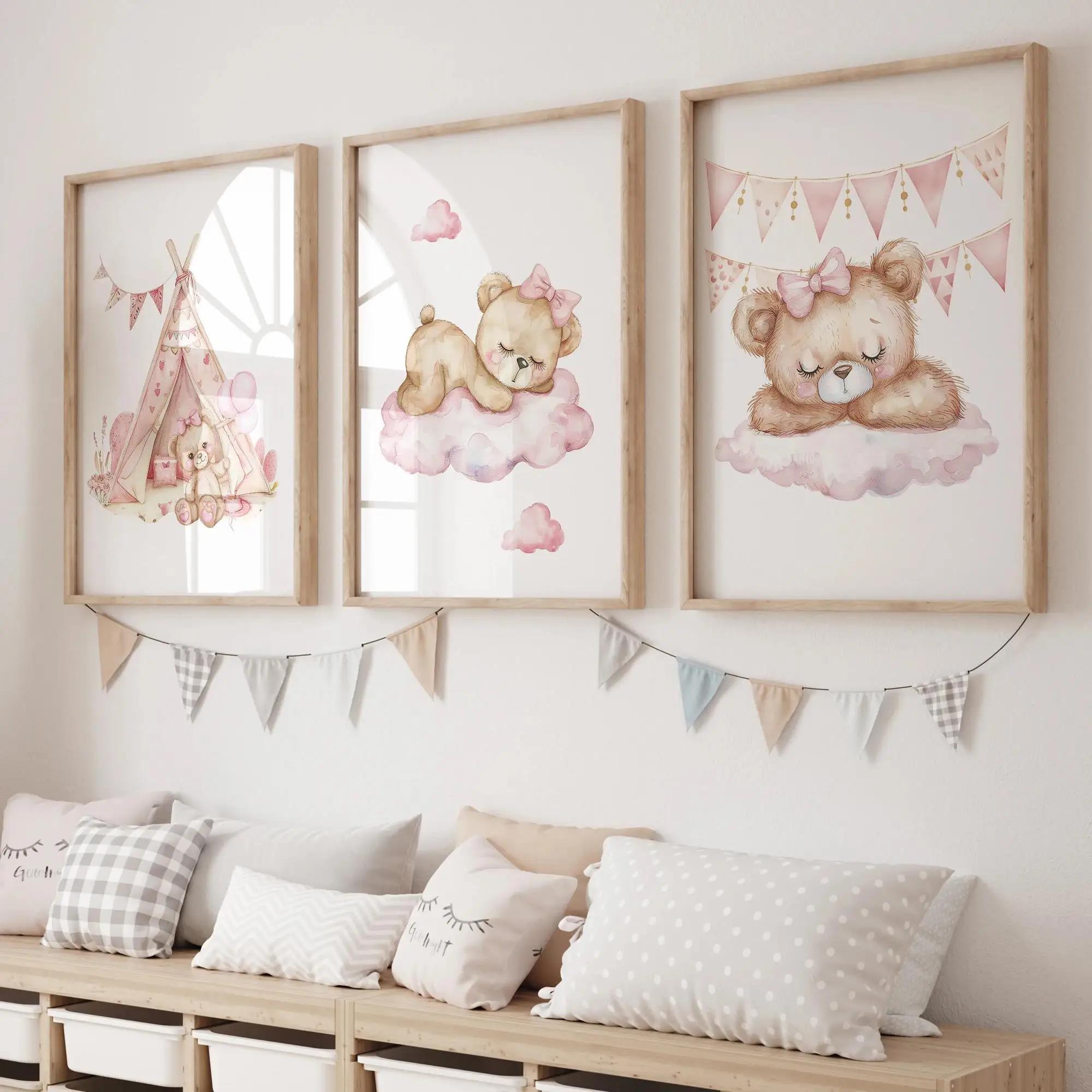 Home Decor Aesthetic - Pink Dream Bear Carosel Tenda Altalena