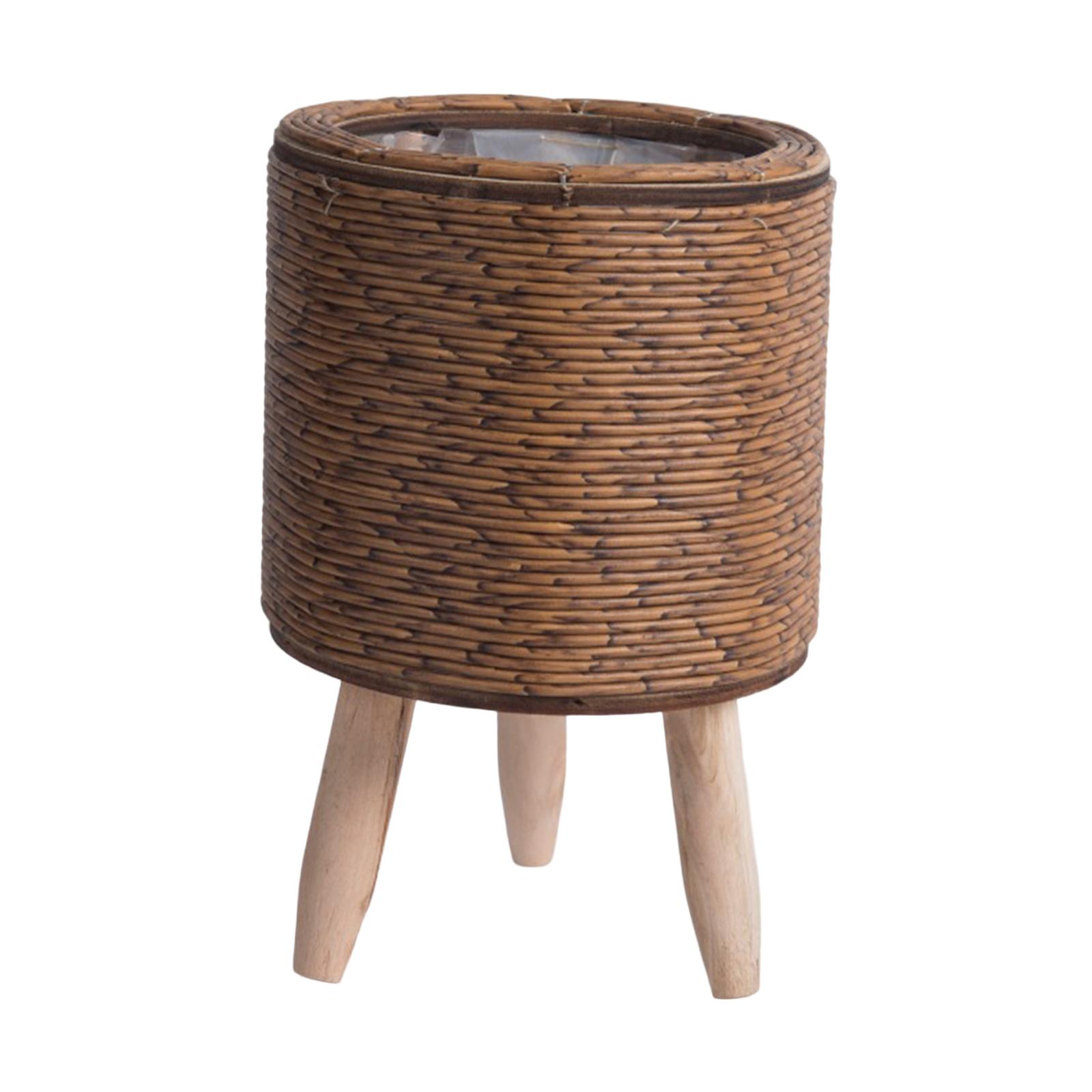 Rattan Plant Basket - 2x Cesto Intrecciato con Gambe per