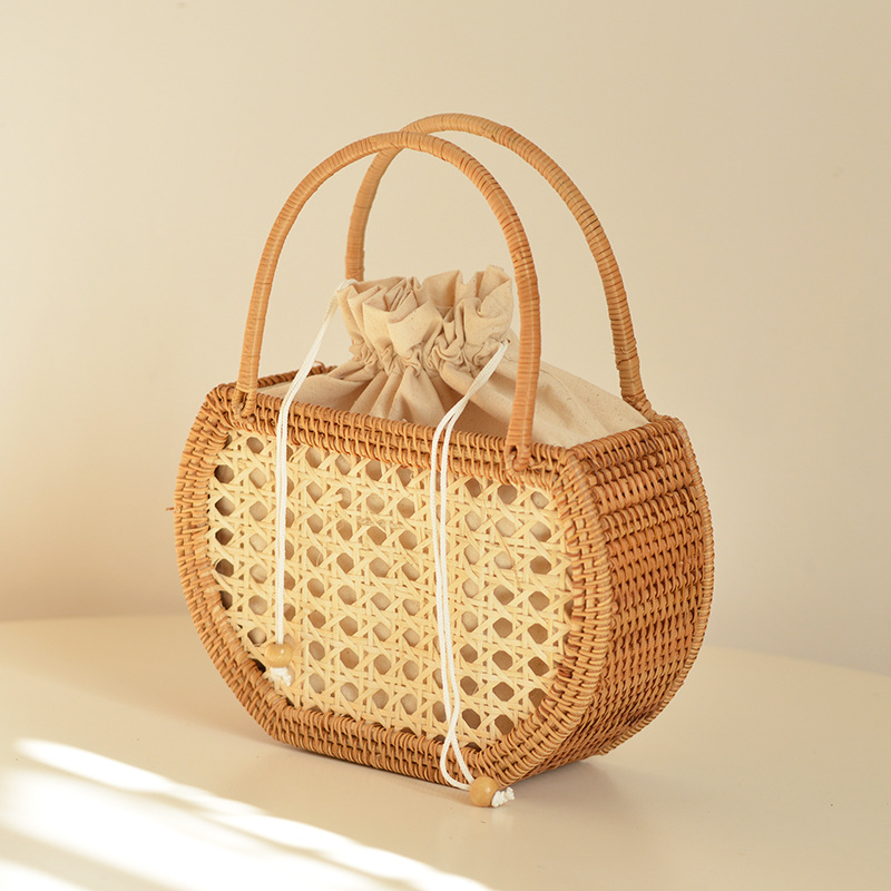Rattan Plant Basket - Casual Hollow Rattan Basket Bags borse