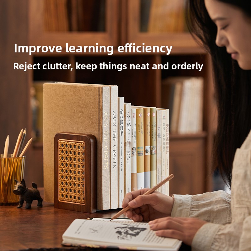Aesthetic Bookend - Fermalibri in rattan intrecciato Porta libri