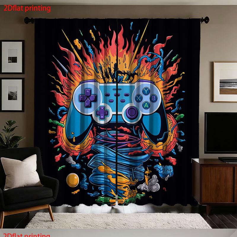 Home Decor Youtube Videos - Tende con Controller di Gioco Retrò,