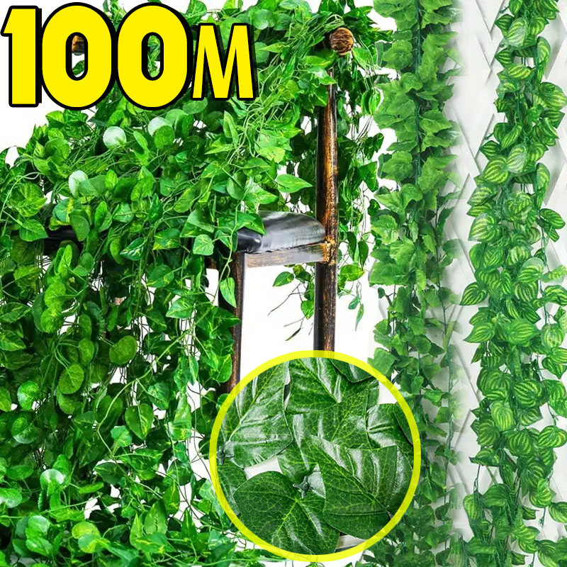 Rattan Plant Basket - 100/2M Edera Verde Artificiale Vite Ghirlanda