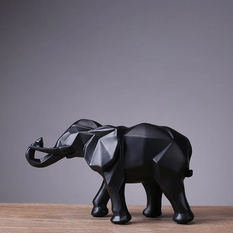Abstract Sculpture Resin - Statua creativa di elefante nero in