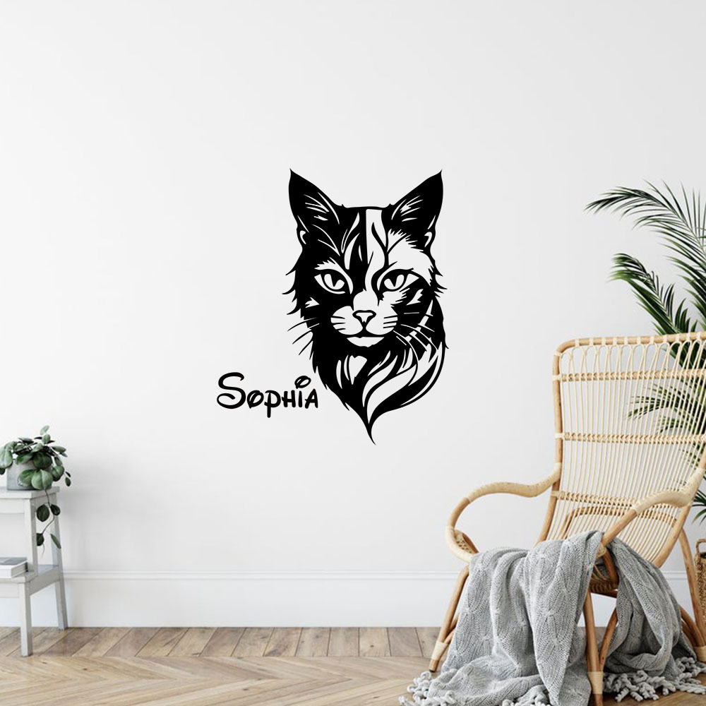 Home Decor Cat - 1PC Adesivo da parete con nome