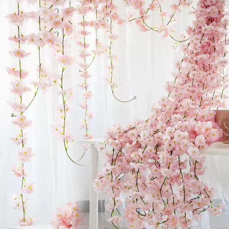 Home Decor Garland - Ghirlanda di Fiori Artificiali di Ciliegio