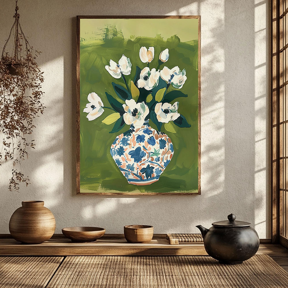 Home Decor Vase With Flowers - Fiori nel Vaso Poster Colorati Stampe
