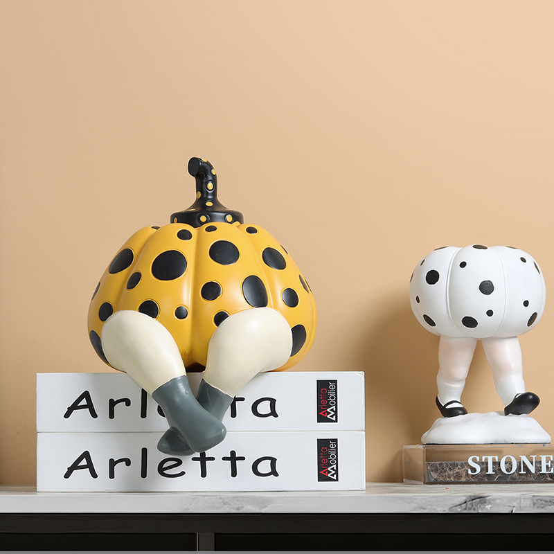 Abstract Sculpture Resin - Statuetta Decorativa a Forma di Zucca