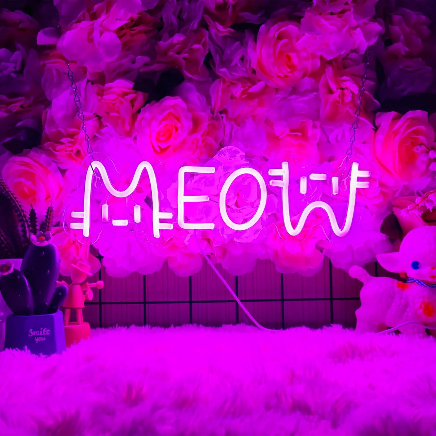 Home Decor Cat - Insegna al Neon a Forma di
