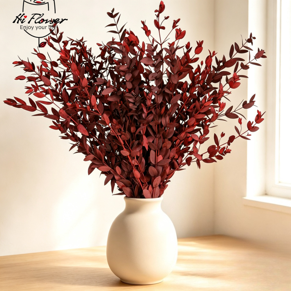 Home Decor Vase With Flowers - Fiori Secchi Naturali, Bouquet di Eucalipto,