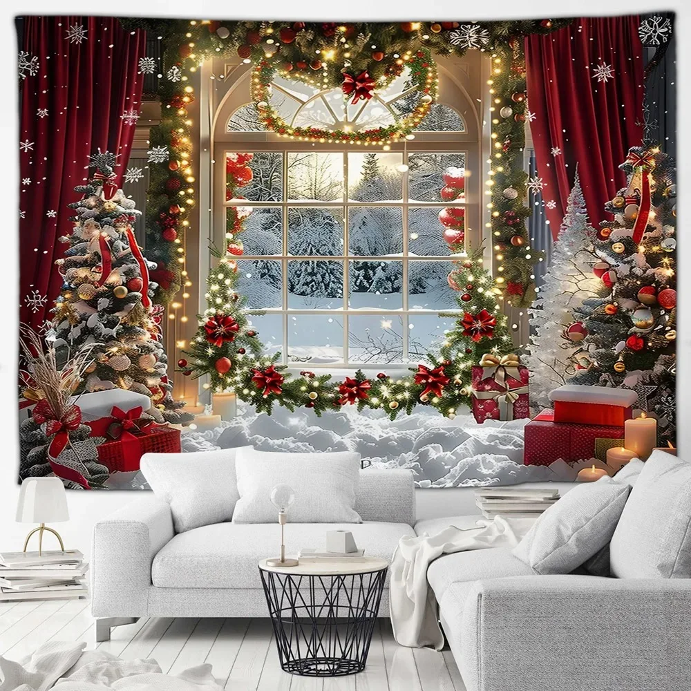 Home Decor Garland - Arazzo decorativo per feste di Natale,