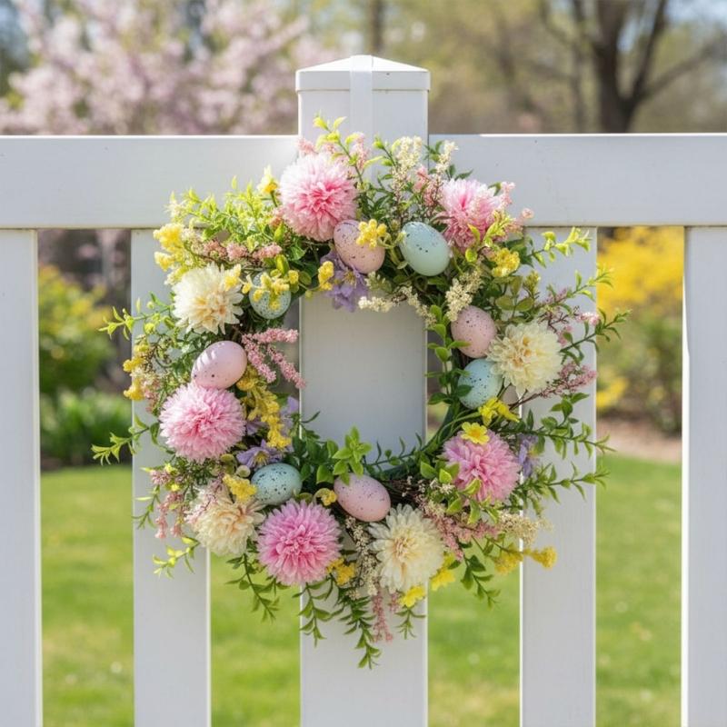 Home Decor Garland - QX2E Ghirlanda decorativa pasquale Eleganti uova