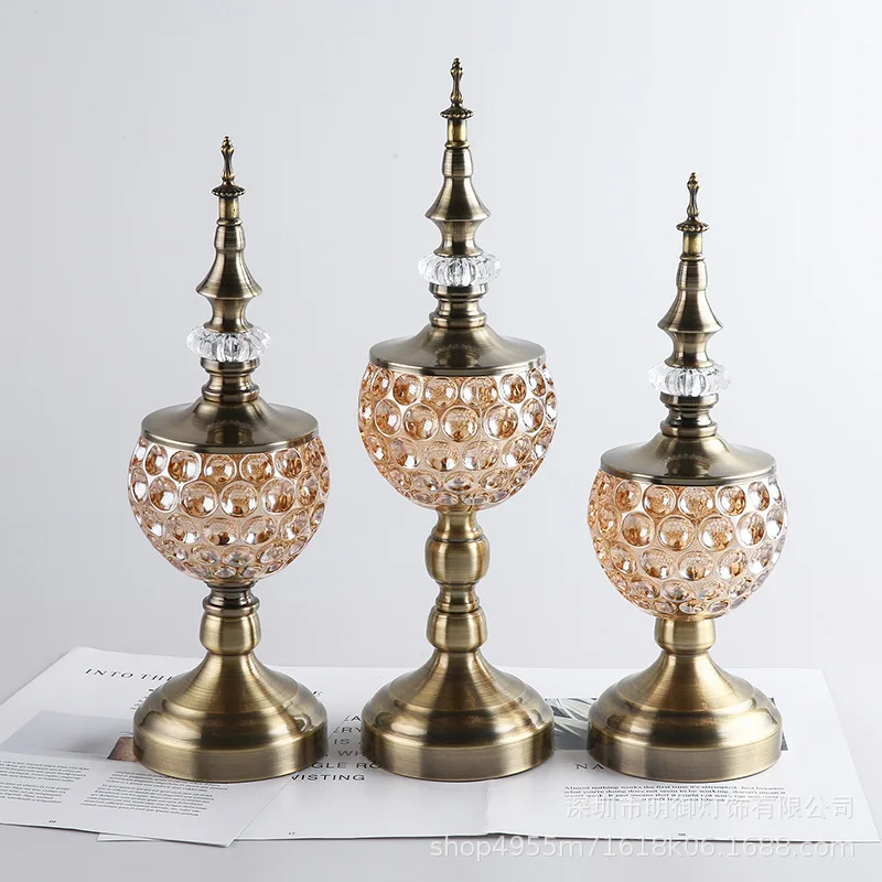 Home Decor Malaysia - Vaso Portacaramelle in Vetro e Metallo