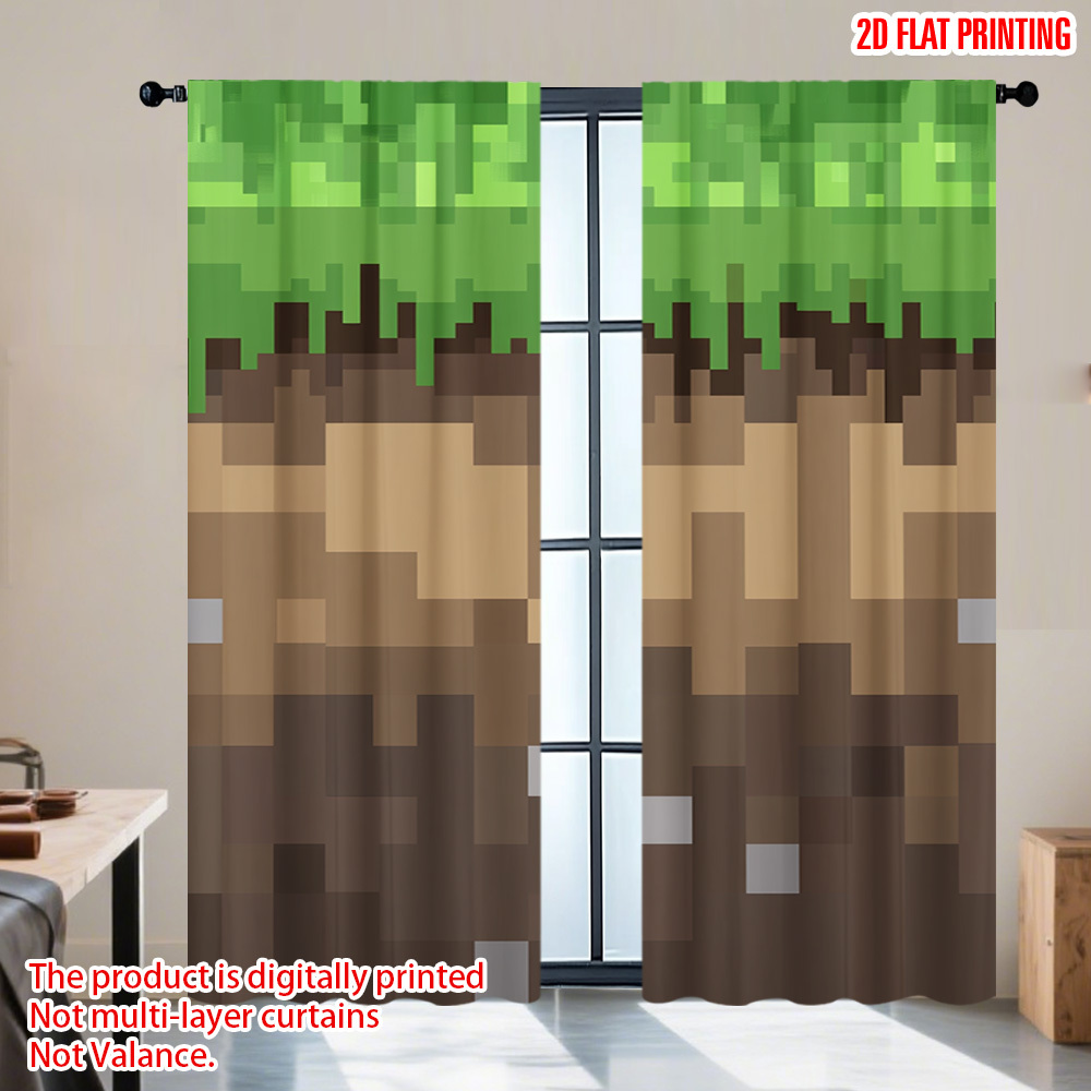 2 tende Pixel Earth Blocks, de - Home Decor Youtube Videos recensione e prezzo