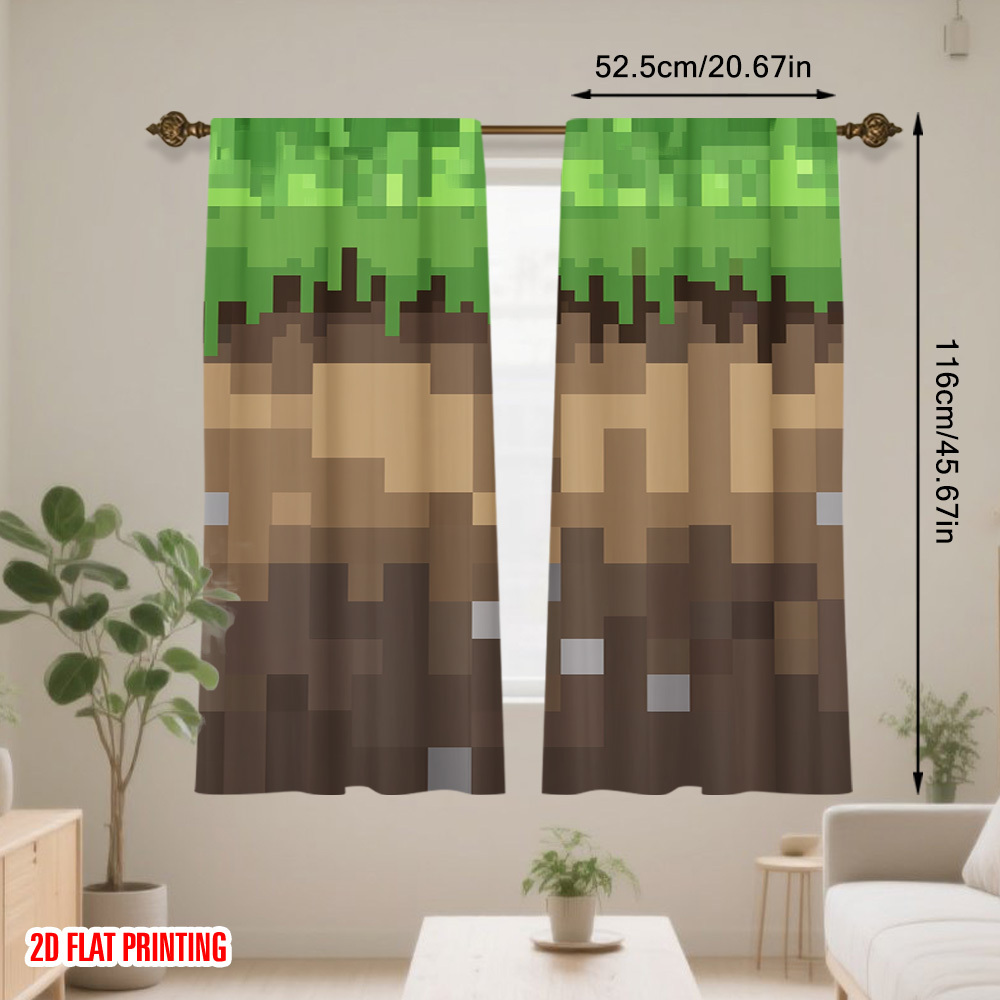2 tende Pixel Earth Blocks, de - Home Decor Youtube Videos recensione e prezzo