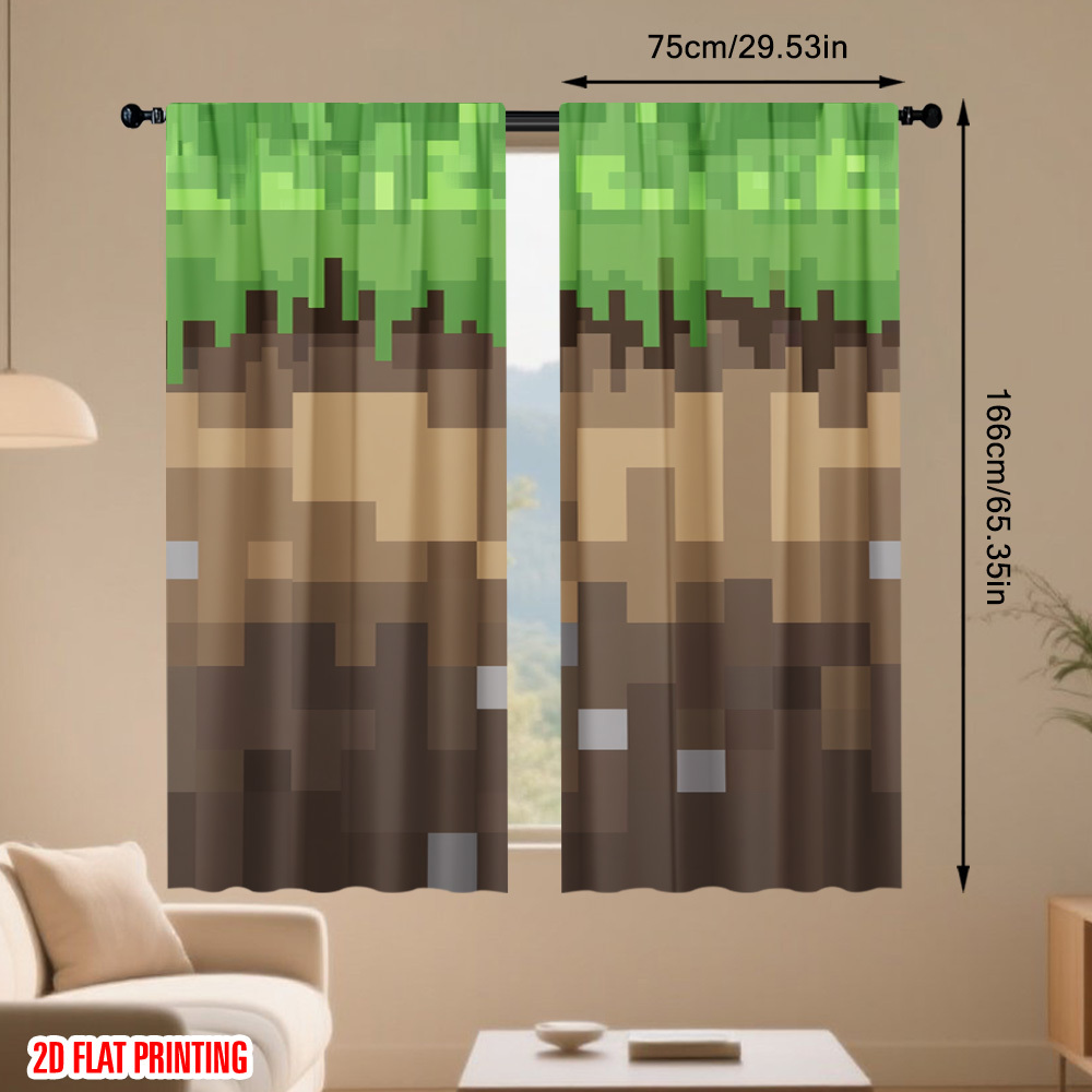 2 tende Pixel Earth Blocks, de - Home Decor Youtube Videos recensione e prezzo