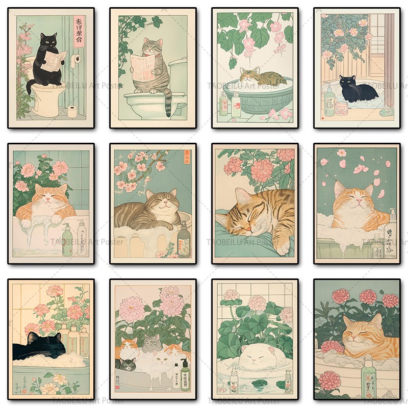 Poster su tela con gatto giapp - Home Decor Japandi Style recensione e prezzo