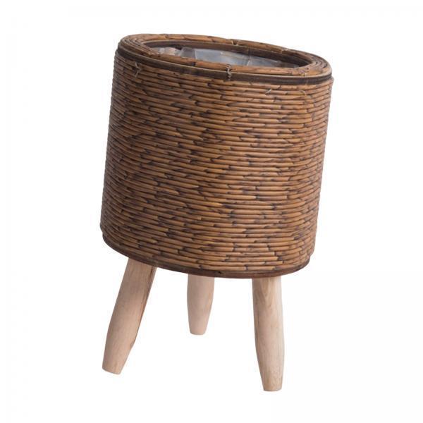 2x Cesto Intrecciato con Gambe - Rattan Plant Basket recensione e prezzo