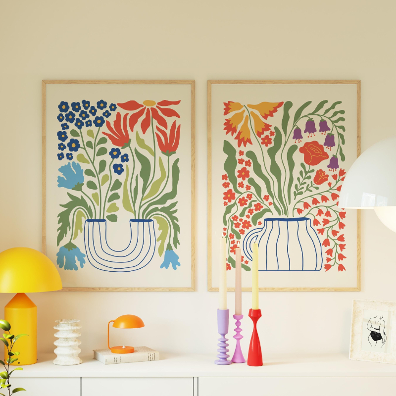 Set di 3 Quadri su Tela con Va - Home Decor Vase With Flowers recensione e prezzo